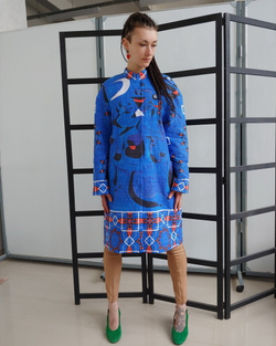 Пальто "Миро", по мотивам живописи художника сюрреалиста Жоана Миро