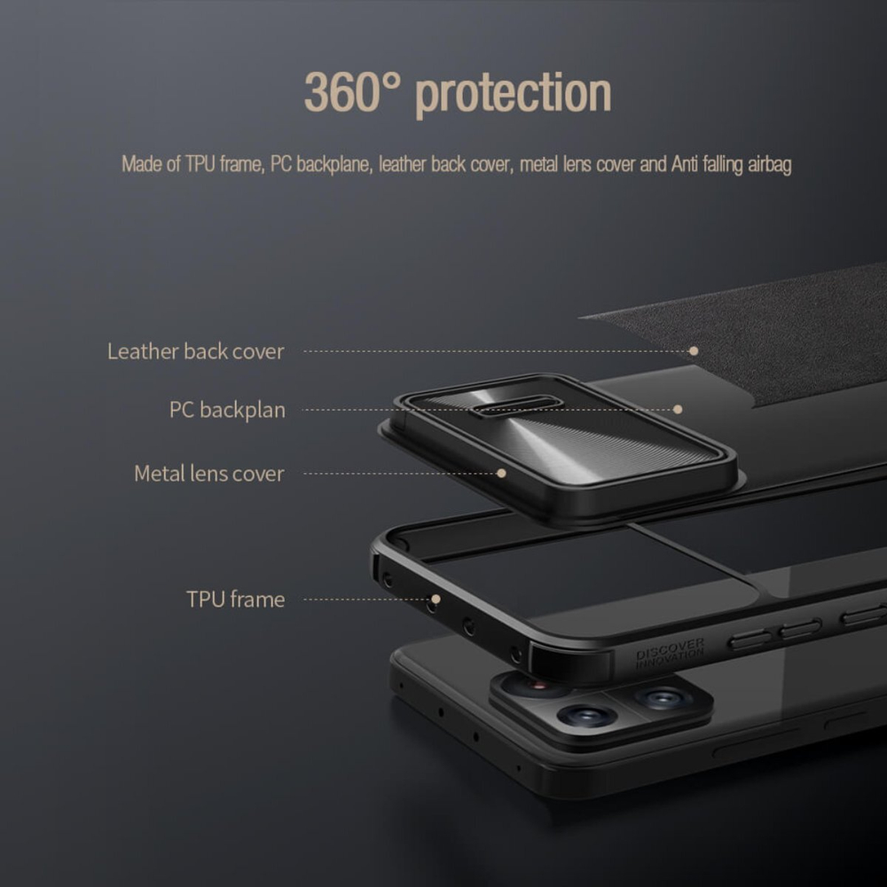 Противоударный чехол Nillkin CAMSHIELD S Leather Case с защитой камеры для Xiaomi 13