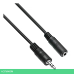 Кабель аудио Buro BAAC003-1 Jack 3,5 (m)/Jack 3,5 (f) 1м черный