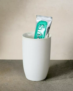 ZARA HOME КЕРАМИЧЕСКИЙ СТАКАН ДЛЯ ЗУБНЫХ ЩЕТОК, БЕЛЫЙ