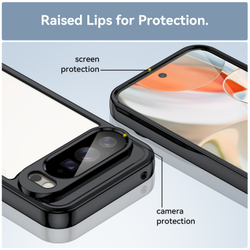 Прозрачный чехол для Google Pixel 10 Pro XL, мягкие усиленные рамки черного цвета