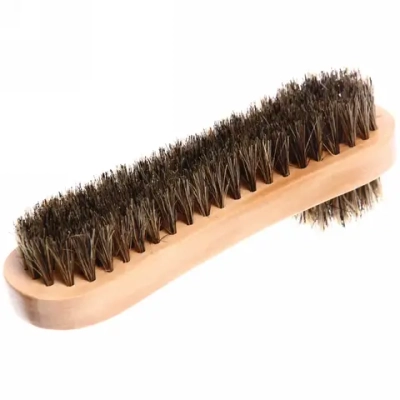 Щетка для обуви деревянная с натуральным ворсом «Полезная», двухсторонняя, цвет бежевый, 16*4,3см