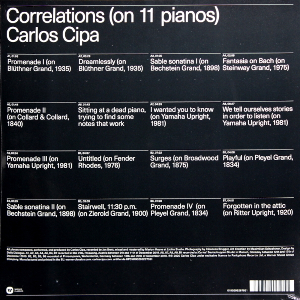 Carlos Cipa / Correlations - On 11 Pianos (LP)