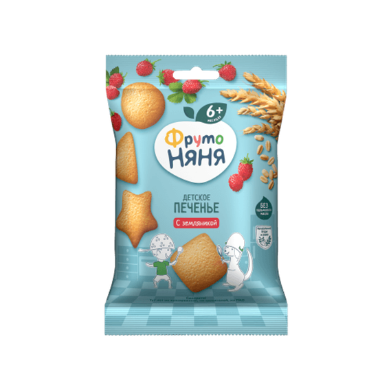 ФРУТО НЯНЯ Печенье с земляникой 6+мес 50гр