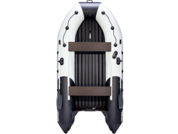 Лодка ПВХ РИВЬЕРА 3600 килевое надувное дно "комби" светло-серый/черный