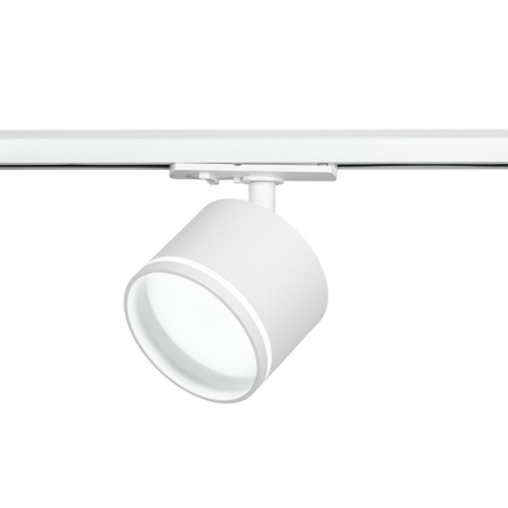 Трековый светильник однофазный ЭРА TR75 - GX53 WH под лампу GX53 c акриловым кольцом белый. | Однофазные светильники под лампу