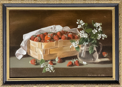 Лейфер Борис (Leifer Boris; р. 1946). Натюрморт с клубникой. Холст, масло. 1998 г.