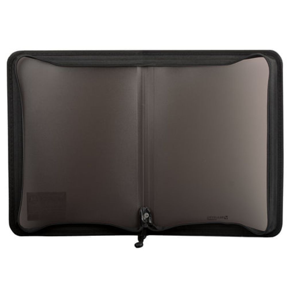 Папка на молнии пластиковая BRAUBERG "Стандарт", стандартная фактура, А4, 325х230 мм, матовая, черная, 224058