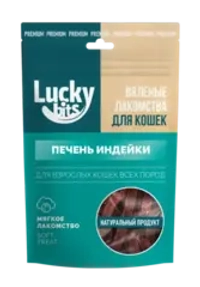 Лакомство для кошек Lucky bits Вяленая печень индейки 30гр