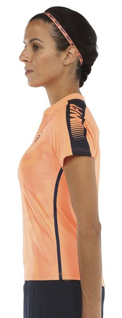 Женская теннисная футболка Bullpadel Yacopi Polo Woman - naranja fluor