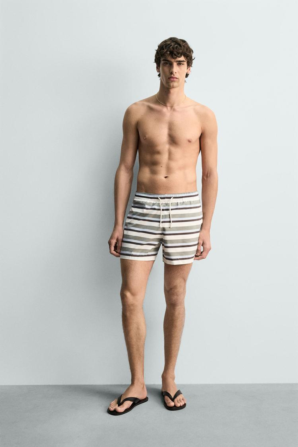 ZARA ПЛАВКИ СРЕДНЕЙ ДЛИНЫ В ПОЛОСКУ, РАЗНОЦВЕТНЫЙ