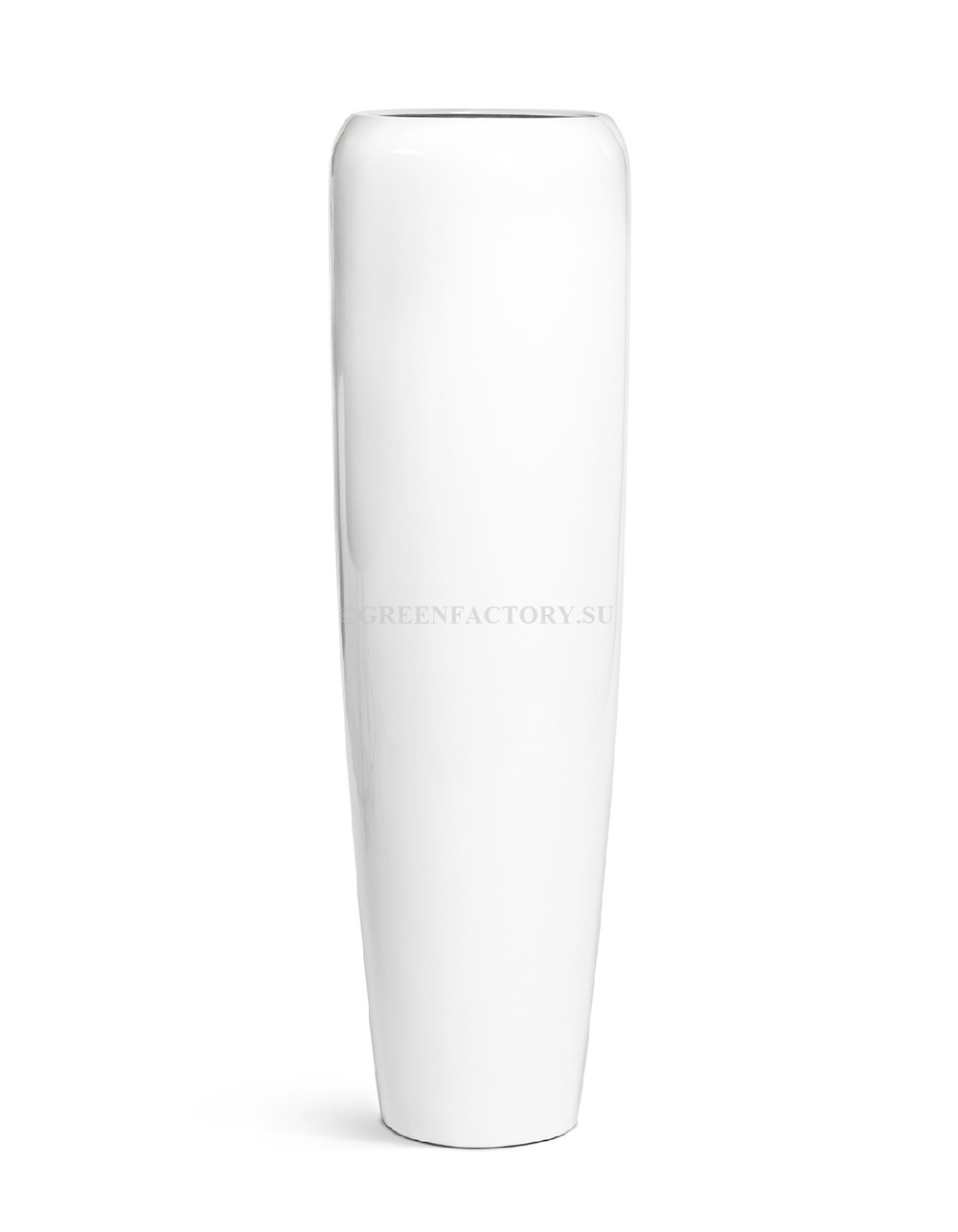 Кашпо TREEZ Effectory - серия Gloss - Высокий конус Design - Белый глянцевый лак
