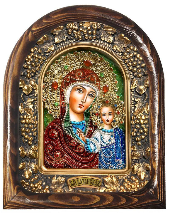 Божия Матерь Казанская (бисер, узорная)
