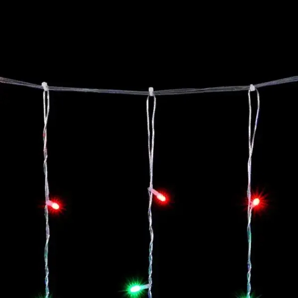 Светодиодный занавес 2*3 м., 600 разноцветных LED ламп, облегченный, прозрачный провод ПВХ, LTC (PCL600NOT-10-2M)