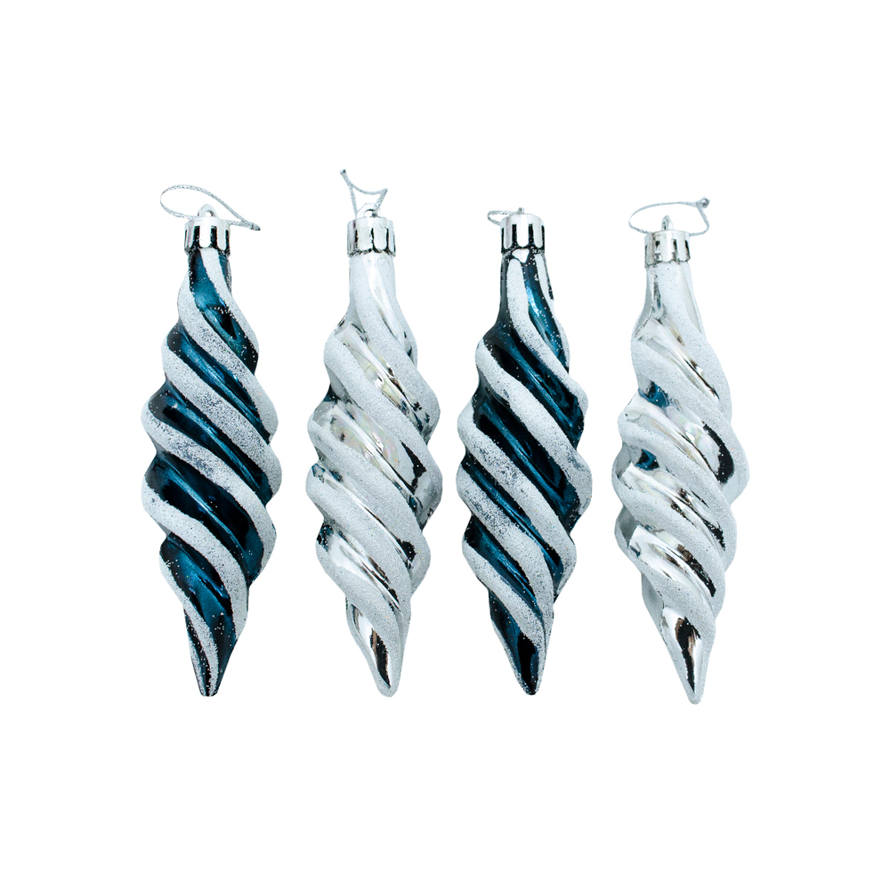 Набор украшений Сосульки 4шт 12см, синяя ночь+голубой, SYQB2-0123186