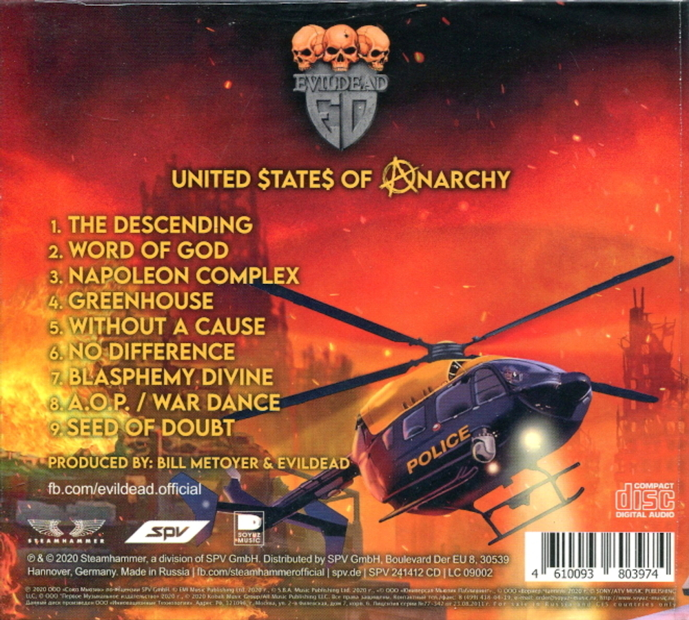 Evildead / United States Of Anarchy (RU)(CD)