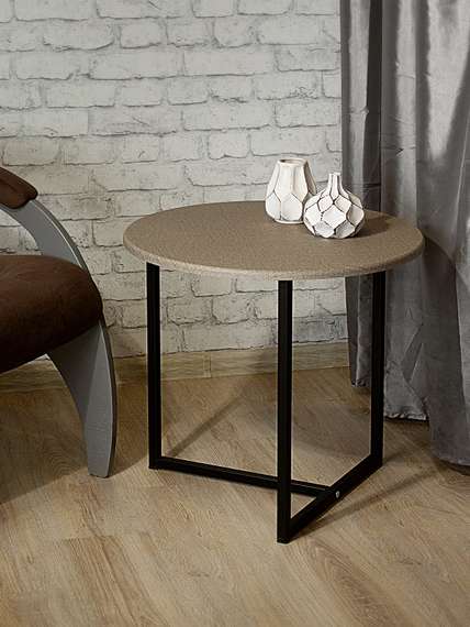 Стол журнальный BeautyStyle 27 текстиль темный/черный