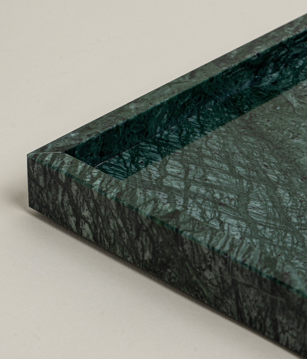 Поднос мраморный прямоугольный 20 х 30 Зеленый