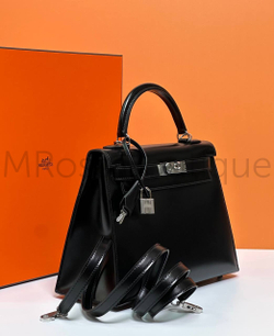 Женская сумка Hermes Kelly черного цвета