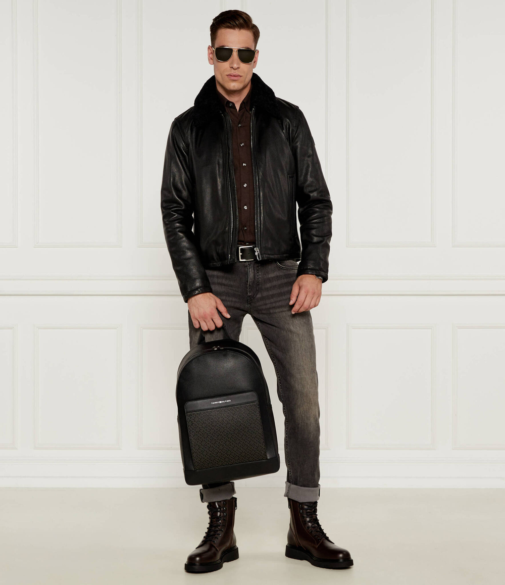 Кожаные высокие сапоги Calvin Klein - коричневый(HM0HM01575)