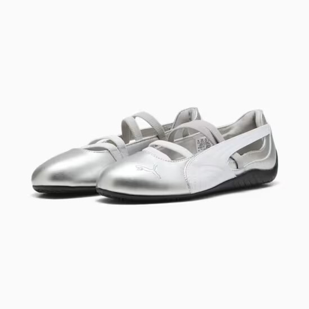 PUMA Женские кроссовки-балетки Speedcat Ballet Metallic, серебряный
