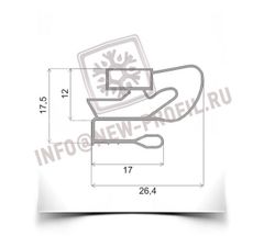 Уплотнитель для морозильника Бирюса 14 ЕК-1 МКШ-120 размер 760*550 мм(013/009/035)