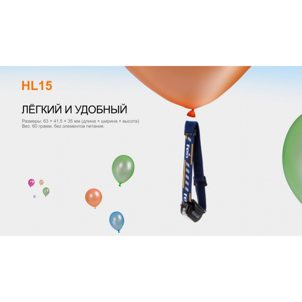 Фонарь Fenix HL15 черный