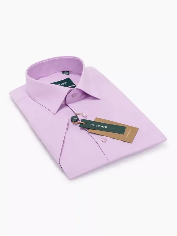 Рубашка приталенная SLIM FIT с коротким рукавом, сиреневая