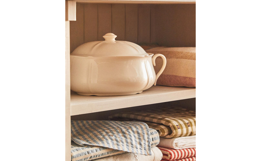 Zara Home блюдо сервировочное из фаянса, цвет бежевый, 35.5 см