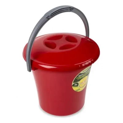 Ведро Либерти 7л с крышкой красное С603ККРА (комплект 16 шт)