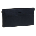 Необычный мужской чёрный кошелёк клатч из натуральной кожи с ремешком для руки GALIB 7M123