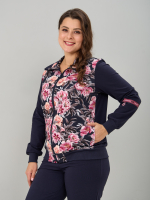 Костюм с брюками КБ-384/тсиний-пионы