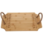 Доска бамбуковая для подачи и сервировки «SHEF» узор с ручками 33*23см