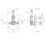 Встраиваемый термостатический смеситель для душа на 1 выход ADAGIO 912421SOC золото