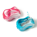 Точилка пластиковая Yalong, 1 отверстие, фигурная, с контейнером, цвет ассорти, картонная упаковка