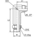 Штуцер FRM90 JIC 7/8 (удлин.)