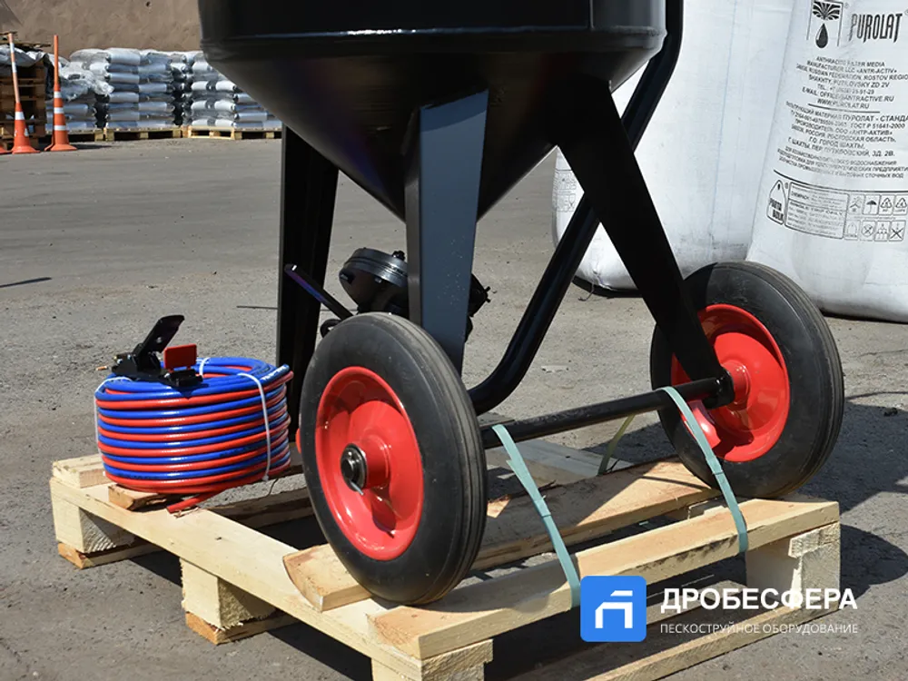 Пескоструйный аппарат PST-PS-200-3 с рукавом TWIN 20 метров с шиберным дозатором