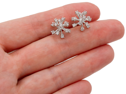 Серьги-гвоздики Одуванчик, со стразами