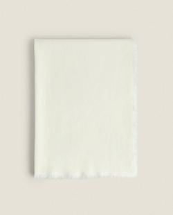 Zara Home - Универсальный плед из льна и хлопка, белый, 140x190 см