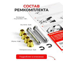 Ремкомплект (втулки) петель дверей Nissan X-TRAIL T30, Т31 (2 петли, RPD1-2) 2000-2015