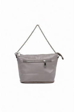 Сумка женская через плечо из нейлона серая QOZA