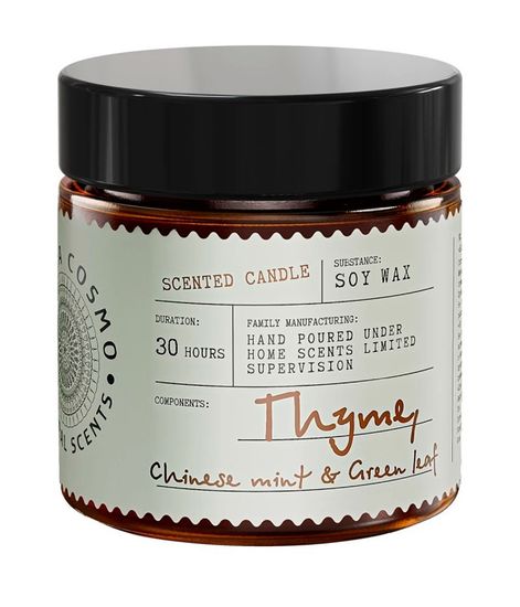 Чабрец китайская мята и зеленый лист, ароматическая свеча, Eteria cosmo