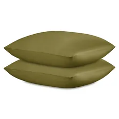 Набор наволочек из премиального сатина оливкового цвета из коллекции essential, 70х70 см