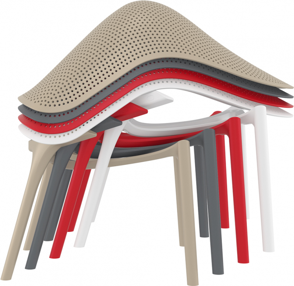 Лаунж-кресло пластиковое Siesta Contract Sky Lounge, темно-серый