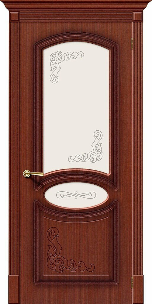 Дверь Азалия / Цвет Ф-15 (Макоре) / Стекло Худ. / Двери Браво