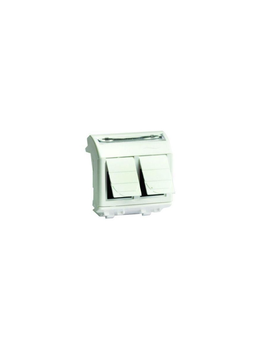 Розетка компьютерная 2-м СП 2мод. Brava RJ45 кат.5E бел. DKC 76656B