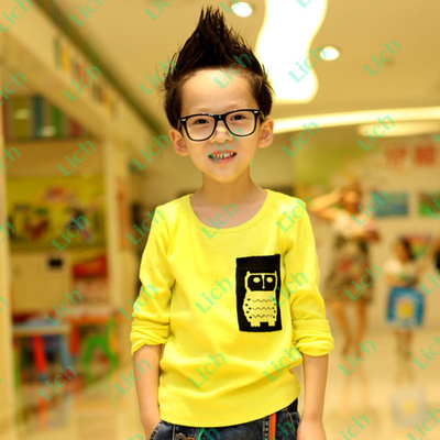 Лонгслив с принтом совы на кармашке