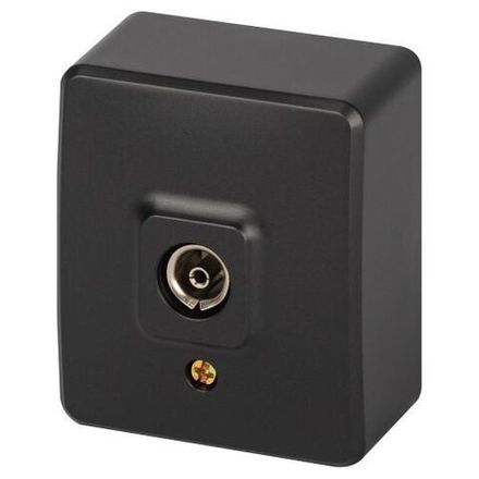 Розетка 1-м ОП Эксперт 11-3201-05 TV IP20 антрацит Эра Б0063024