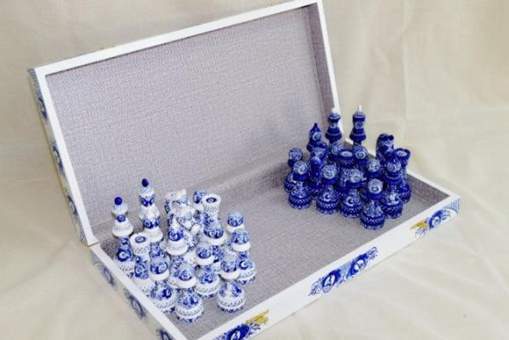Шахматы турнирные "Гжель"