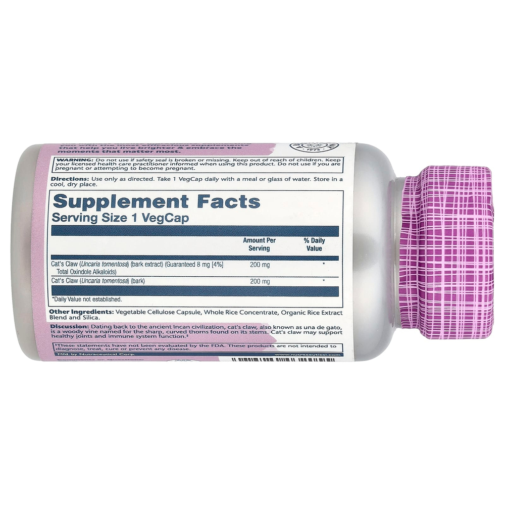 Solaray, Vital Extracts, кошачий коготь, 30 растительных капсул